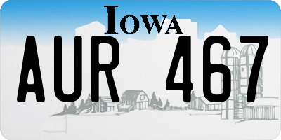 IA license plate AUR467
