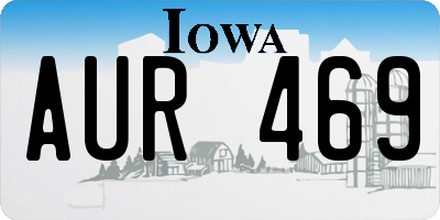IA license plate AUR469