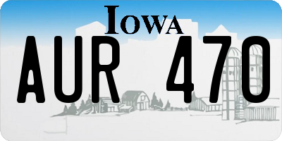 IA license plate AUR470
