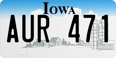 IA license plate AUR471