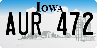 IA license plate AUR472