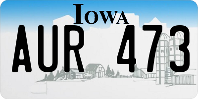 IA license plate AUR473