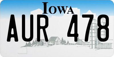IA license plate AUR478