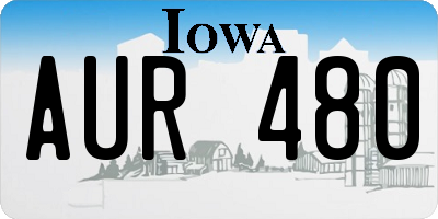 IA license plate AUR480