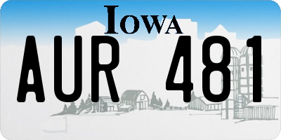 IA license plate AUR481