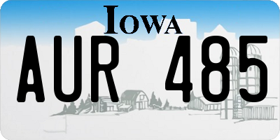 IA license plate AUR485