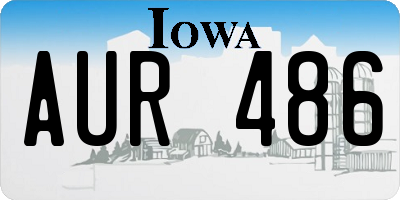 IA license plate AUR486