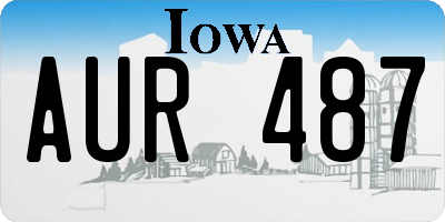 IA license plate AUR487