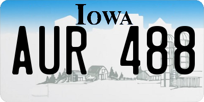 IA license plate AUR488
