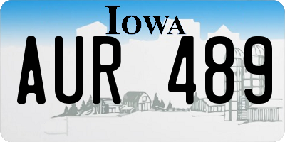 IA license plate AUR489