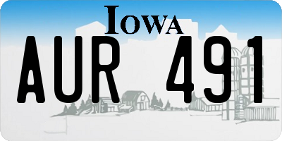 IA license plate AUR491