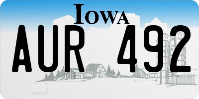 IA license plate AUR492