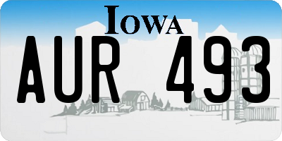 IA license plate AUR493