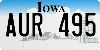 IA license plate AUR495