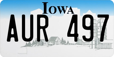 IA license plate AUR497