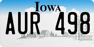 IA license plate AUR498