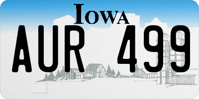 IA license plate AUR499