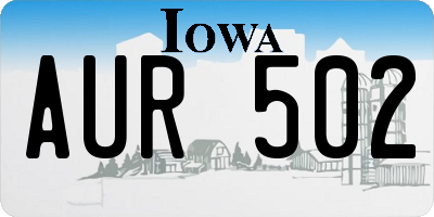IA license plate AUR502