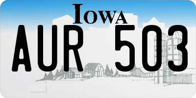 IA license plate AUR503