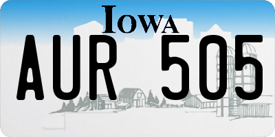 IA license plate AUR505