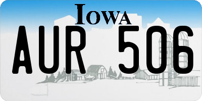 IA license plate AUR506