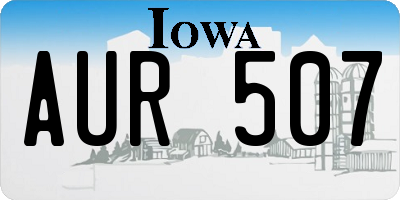 IA license plate AUR507