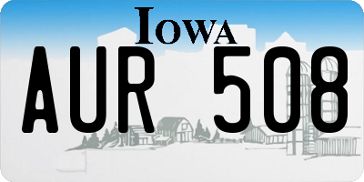 IA license plate AUR508
