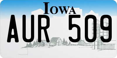 IA license plate AUR509
