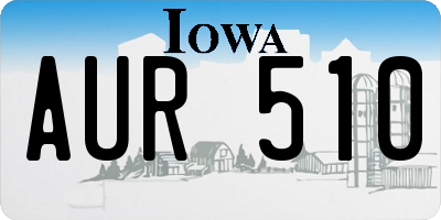 IA license plate AUR510