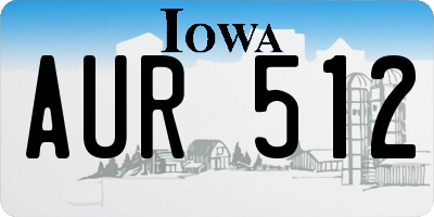 IA license plate AUR512