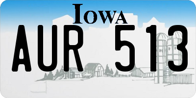IA license plate AUR513