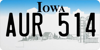 IA license plate AUR514