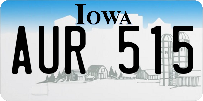IA license plate AUR515