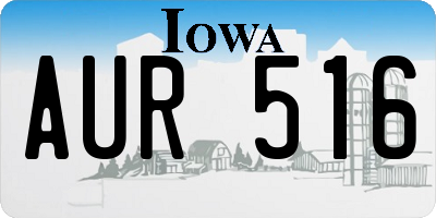 IA license plate AUR516