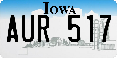 IA license plate AUR517