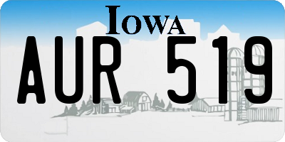 IA license plate AUR519
