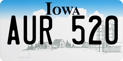 IA license plate AUR520