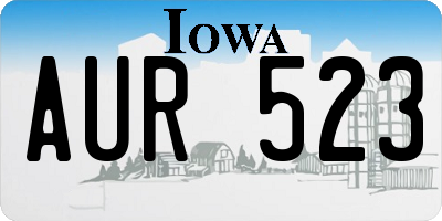 IA license plate AUR523