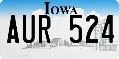 IA license plate AUR524