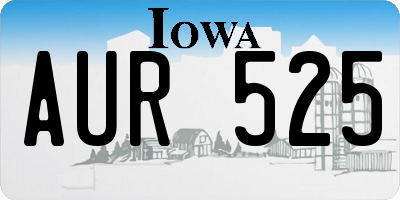IA license plate AUR525