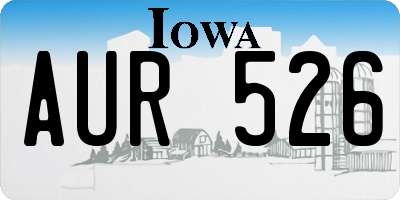 IA license plate AUR526