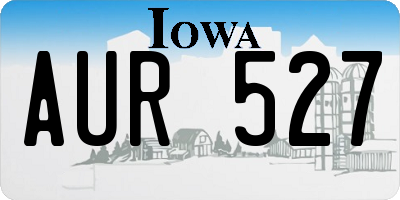 IA license plate AUR527
