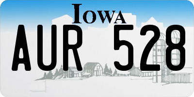 IA license plate AUR528