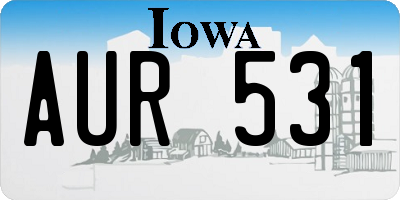 IA license plate AUR531