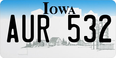 IA license plate AUR532