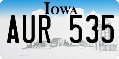 IA license plate AUR535