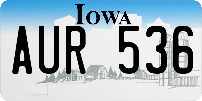 IA license plate AUR536