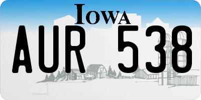 IA license plate AUR538