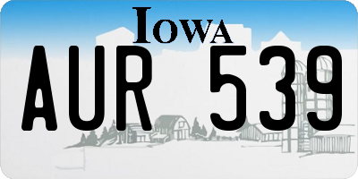 IA license plate AUR539