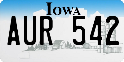 IA license plate AUR542